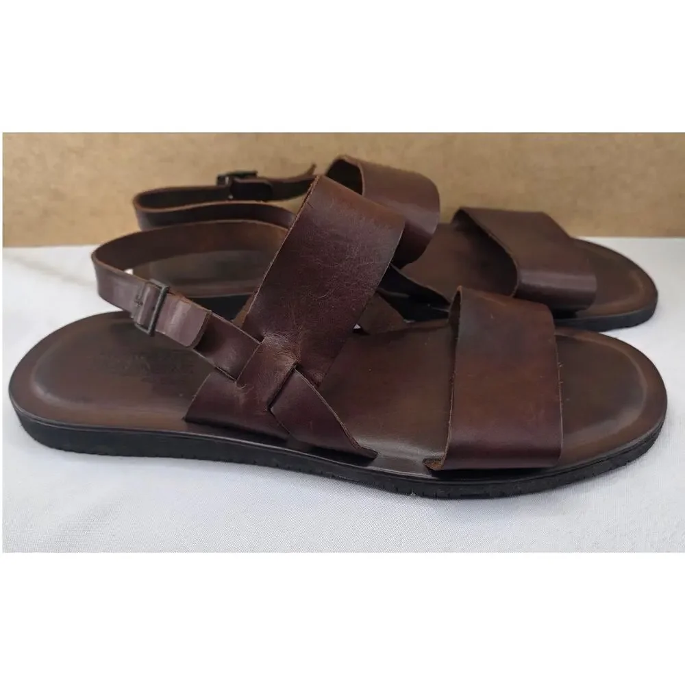 Mercanti Fiorentini Men's Double Strap Leather Sandals Size 12